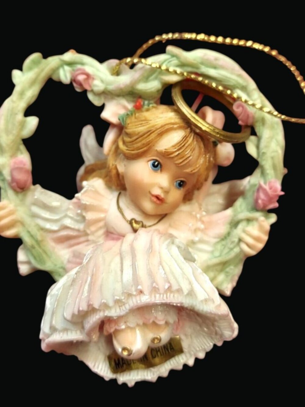 Wishing You A Heart Full Of Love Angel Ornament By Ashton-Drake Heirloom 1996